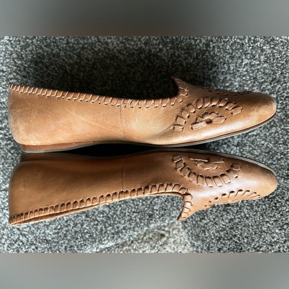 Jack Rogers Brown Leather Flats - 7 - Picture 7 of 11